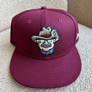 new era maroon teddy Roosevelt hat milb roughriders hat 7 5/8